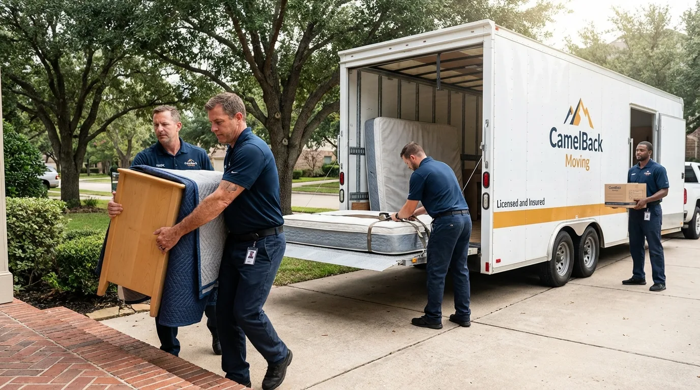 Crew loading residential truck for cross-state move from Croydon, PA